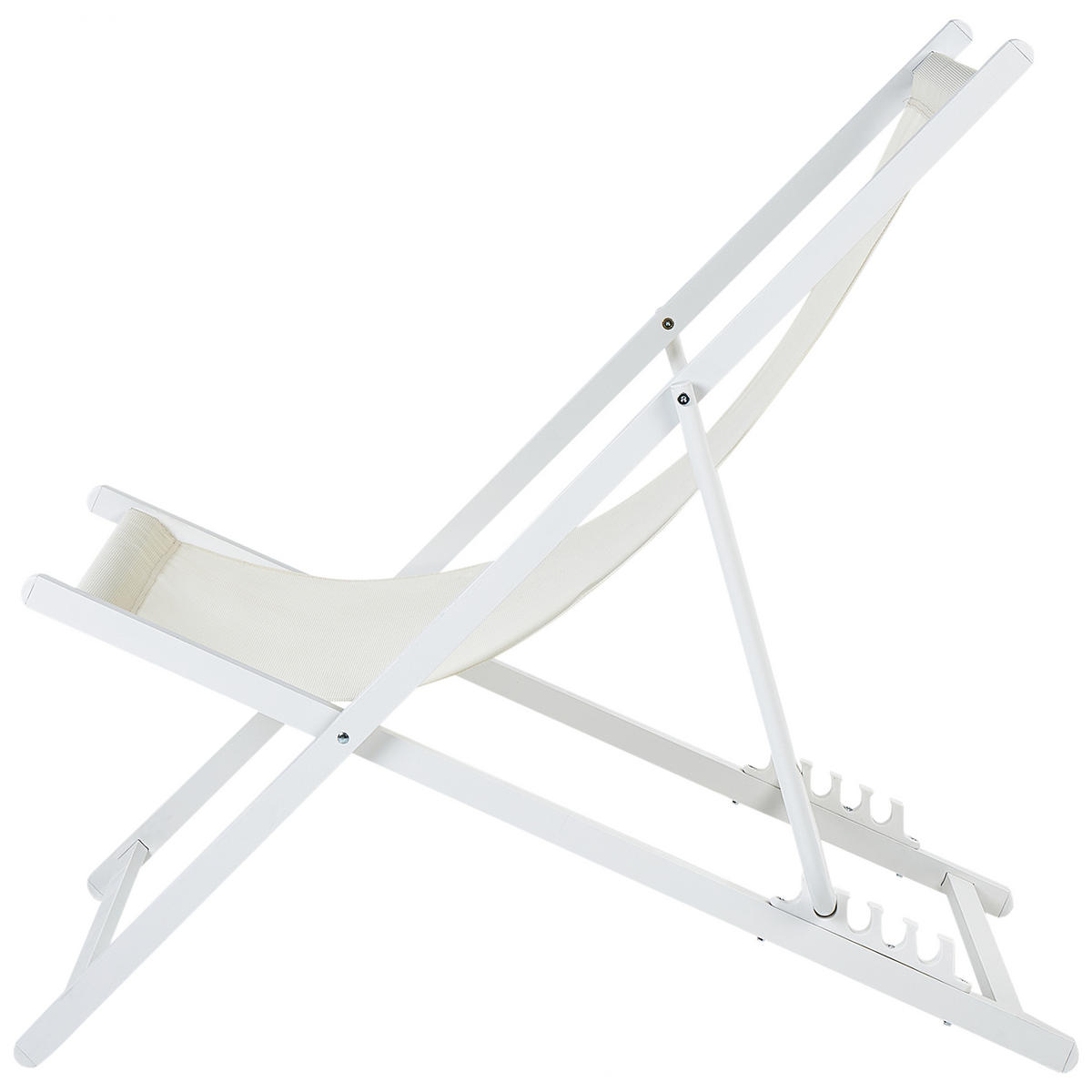 GARTENSTUHL Beige Locri II - Beige/Weiß, Metall (60/79/95cm) - Beliani