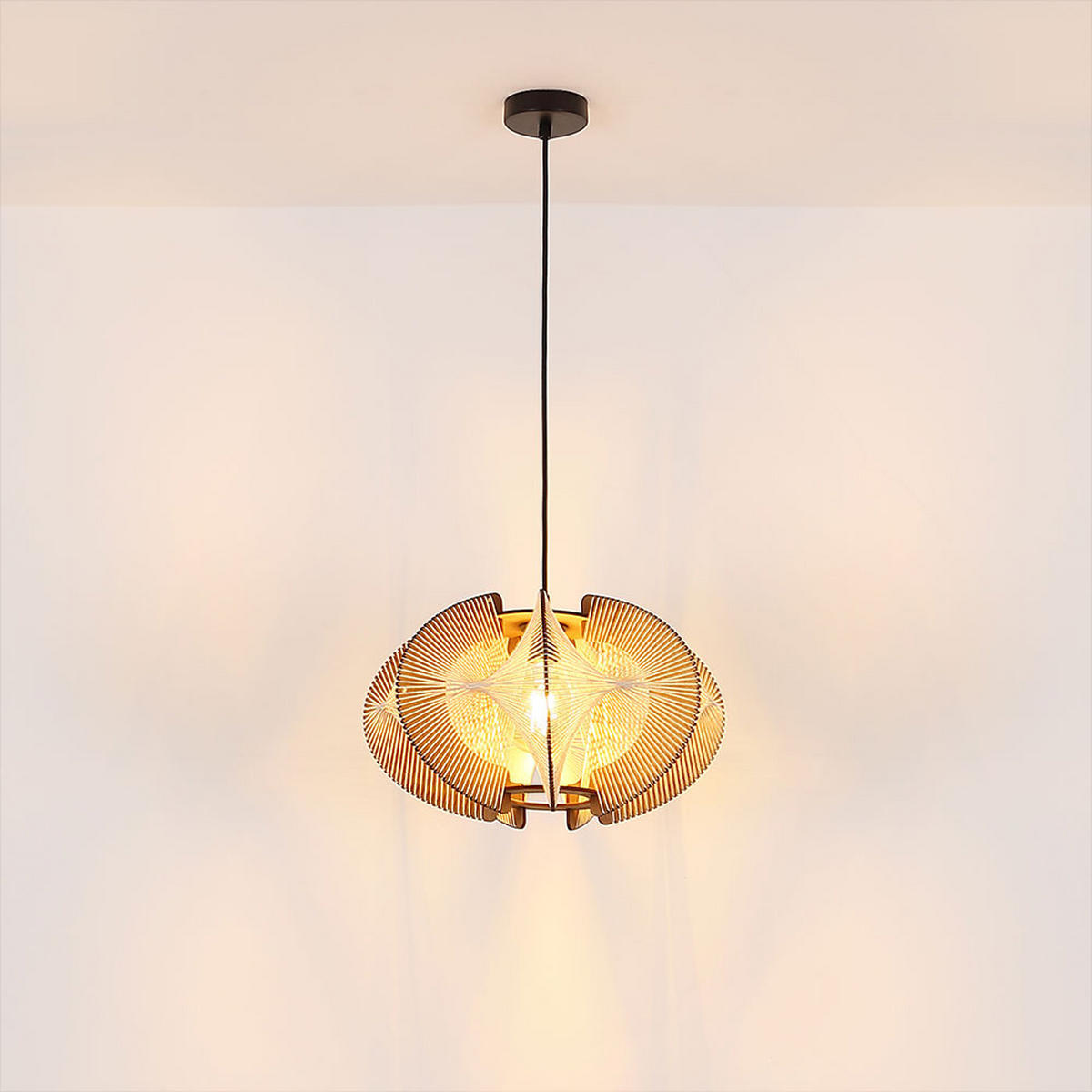 HÄNGELEUCHTE MDF Hanf Braun - Braun, Holz (34/34/150cm) - Nowa