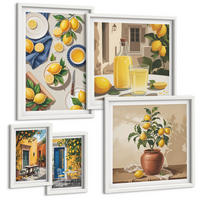 BILDER SET 5er Set - 50x50 cm & 20x30 cm & 40x60 cm Weißer Rahmen - Bunte Strandhäuser - Weiß, Kunststoff (40/60cm) - TULUP