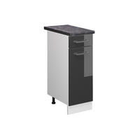 KÜCHENUNTERSCHRANK R-Line Anthrazit Hochglanz 30 cm, AP Anthrazit - Schwarz Hochglanz/Anthrazit, Holzwerkstoff (30/81.6/60cm) - Vicco