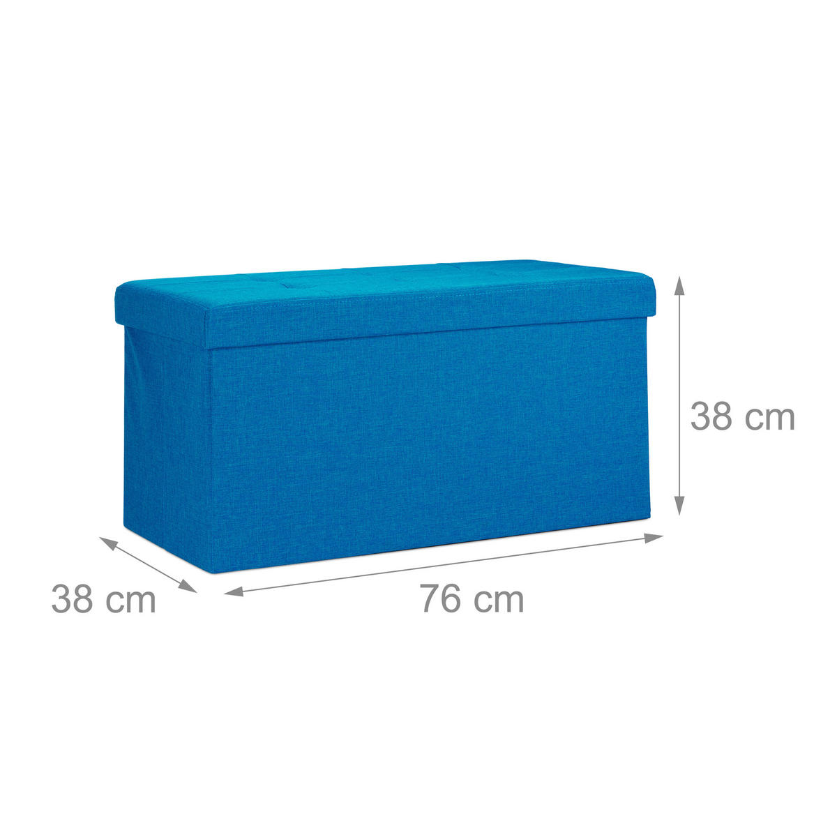 FALTBARE Sitzbank - Blau, Holzwerkstoff/Textil (38/38/76cm) - Relaxdays