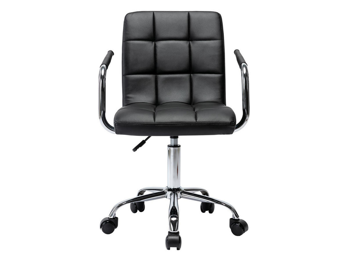 DREHSTUHL Muz 629-1 - Silberfarben/Schwarz, Textil/Metall (58/92/52cm) - MIRJAN24