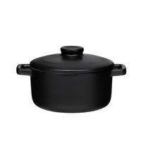 AUFLAUFFORM Keramik mit Deckel Ø 12 cm - Schwarz, Keramik (15.5/8/11.5cm)
