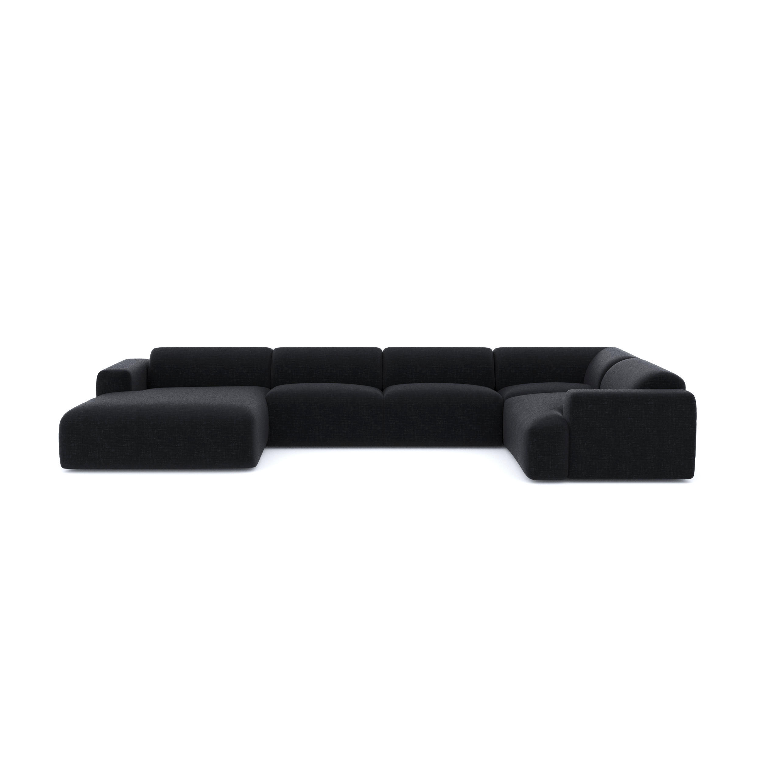 WOHNLANDSCHAFT Texturierter Samt Anthrazit 354cm - Dunkelgrau/Anthrazit, Textil (354/73/164cm) - Sia Home