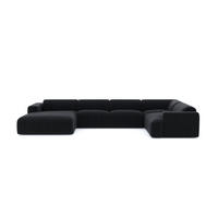 WOHNLANDSCHAFT Texturierter Samt Anthrazit 354cm - Dunkelgrau/Anthrazit, Textil (354/73/164cm) - Sia Home