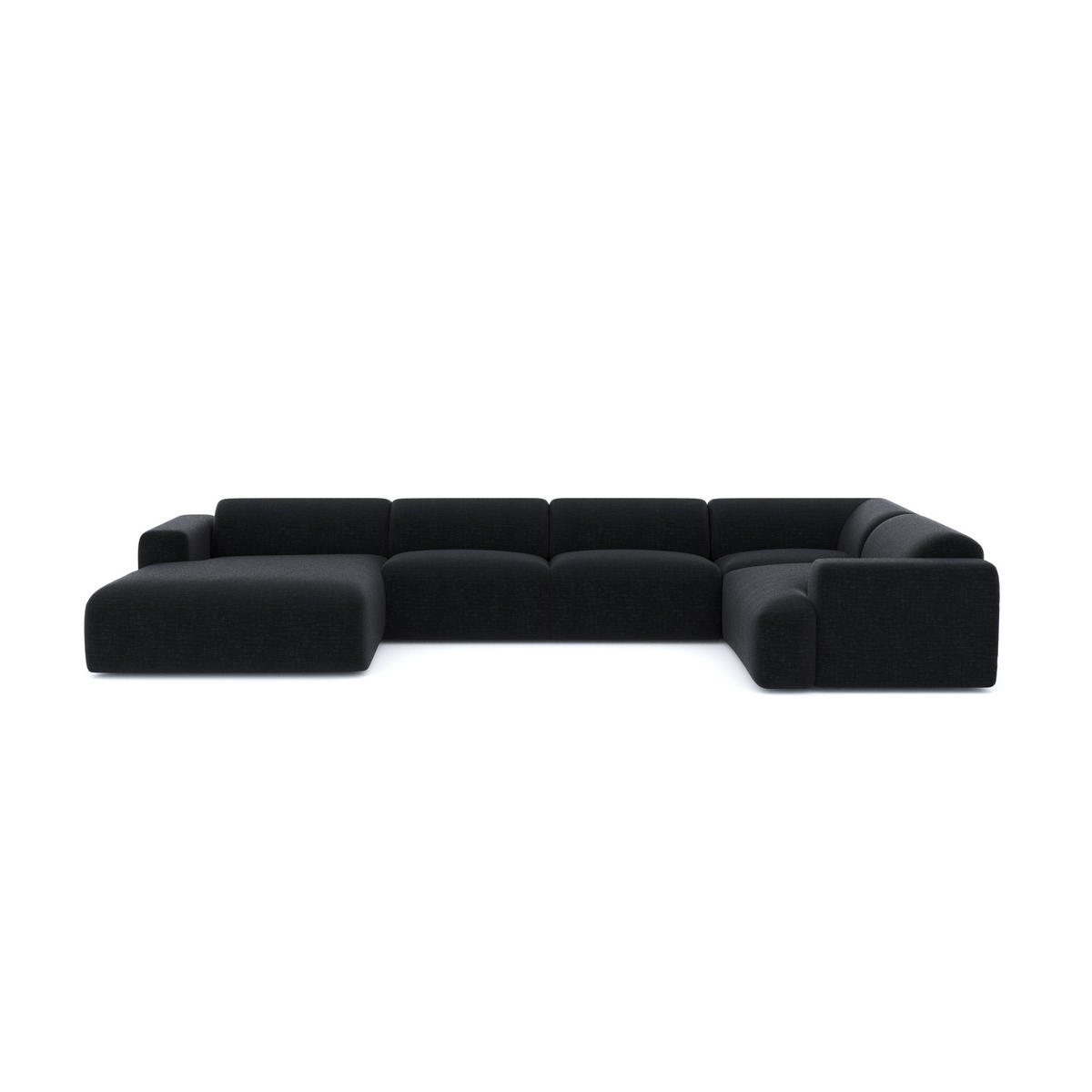 WOHNLANDSCHAFT Texturierter Samt Anthrazit 354cm - Dunkelgrau/Anthrazit, Textil (354/73/164cm) - Sia Home