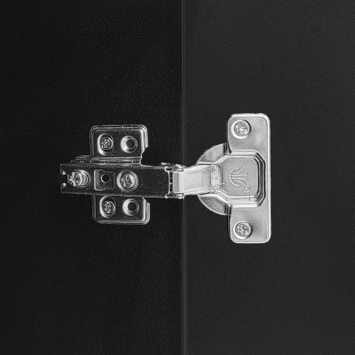 SIDEBOARD in Schwarz mit Glasregalen und Schranktür für Wohnzimmer, Esszimmer und Küche, B95/T35/H83 cm - Schwarz, Glas/Holzwerkstoff (95/83/35cm) - STILVORA