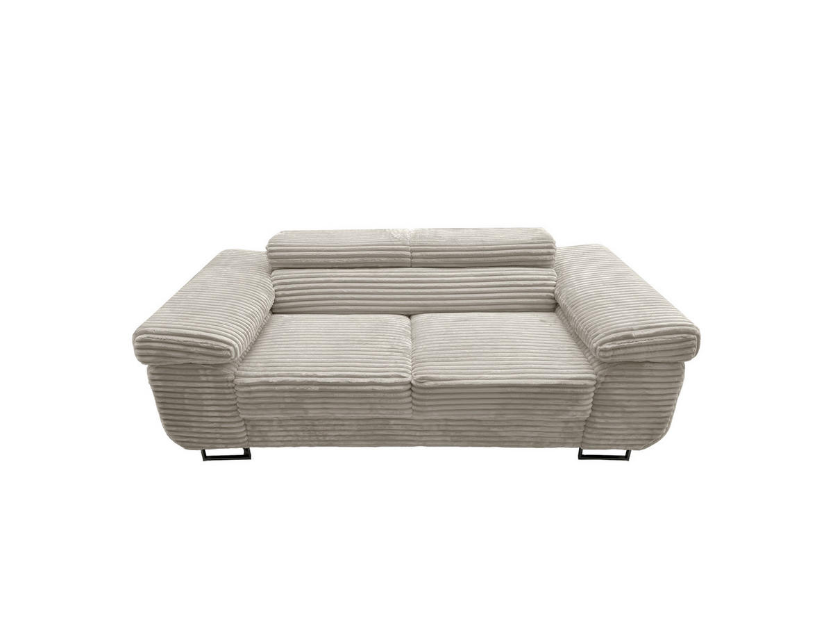 GUSTAW Sitzgarnitur 3+2+1, Schlafsofa 3-Sitzer, Cordbezug Ecru - Ecru, Textil (225/92/101cm) - KS Home Concept