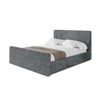 POLSTERBETT mit Bettkasten, Fußteil und Lattenrost, Boxbett mit Matratze H3/H4 - ALOVA-Z-V1 160x200 Dunkelgrau - Dunkelgrau, Holzwerkstoff/Textil (160/200cm) - ALTDECOR