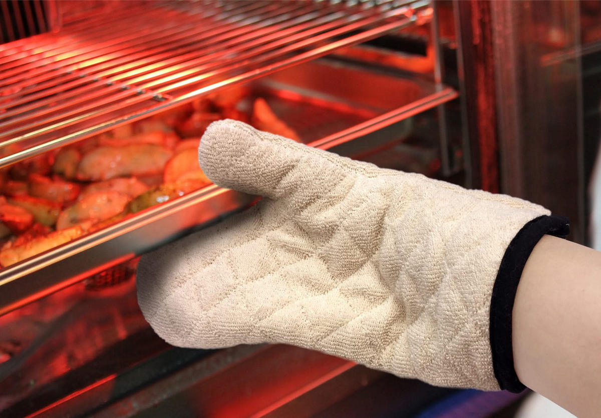 OFENHANDSCHUH Beige 35 cm - 2 Stück - Beige, Keramik (2/35cm) - Hendi