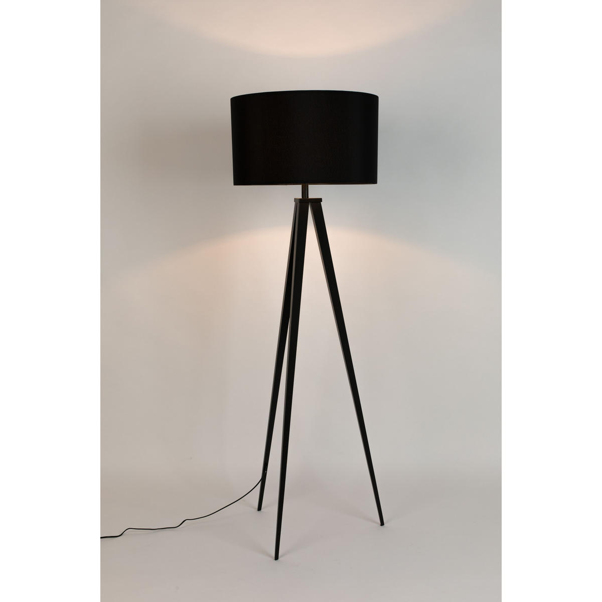 STEHLAMPE Tripod mit Stativ Schwarz/ Grau - Schwarz, Metall (50/50/157cm) - Zuiver