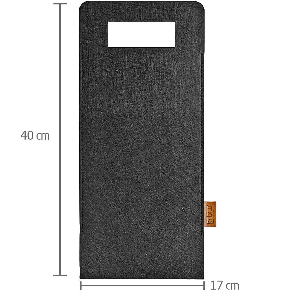 FLASCHENTASCHE aus Filz - Anthrazit, Textil (17/1/40cm) - Miqio Design