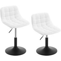 BARHOCKER 2er Set aus bequemer Chenille, Metall, Weiß - Schwarz/Weiß, Kunststoff/Textil (42.5/60.5/45cm) - Woltu