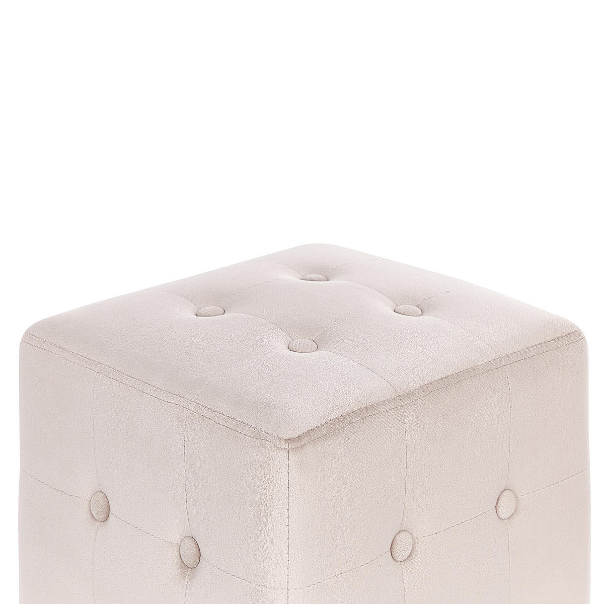 POUF WISCONSIN Samtstoff Hellbeige - Beige, Textil (36/39/36cm) - Beliani