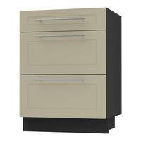 SCHUBLADENUNTERSCHRANK Kvantum D3M/60 60 / 50 / 82cm - Creme/Schwarz, Holz/Holzwerkstoff (60/82/50cm) - Feldmann-Wohnen
