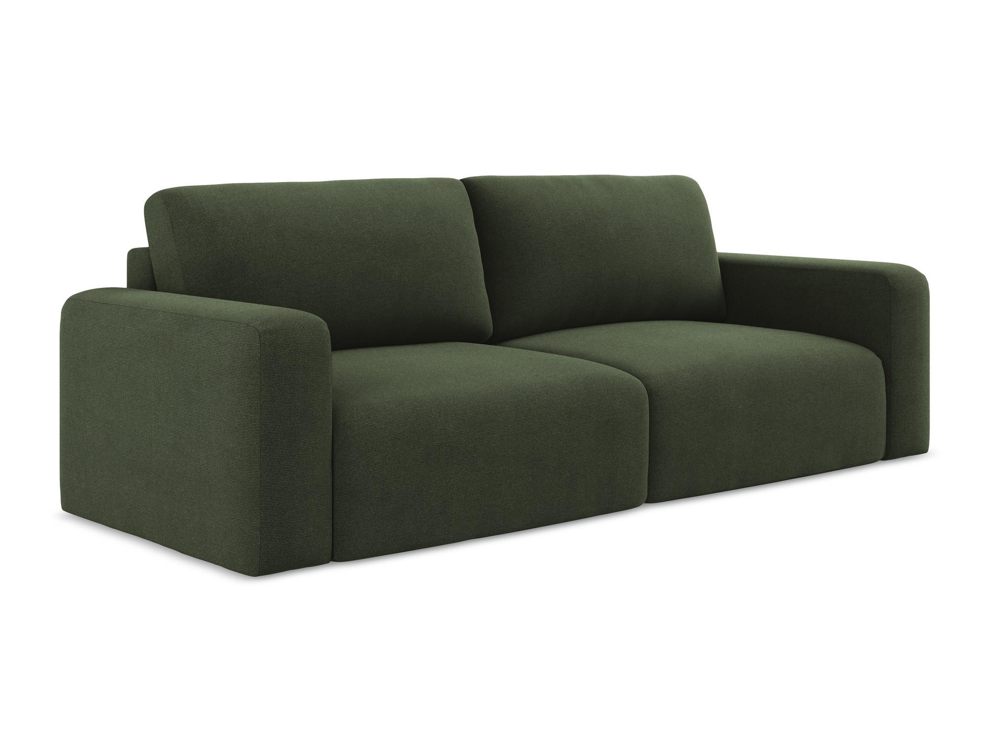 3-SITZER SOFA mit Schlaffunktion Strukturstoff Stoff Grün - Blau/Schwarz, Kunststoff/Textil (244/79/102cm) - Makamii