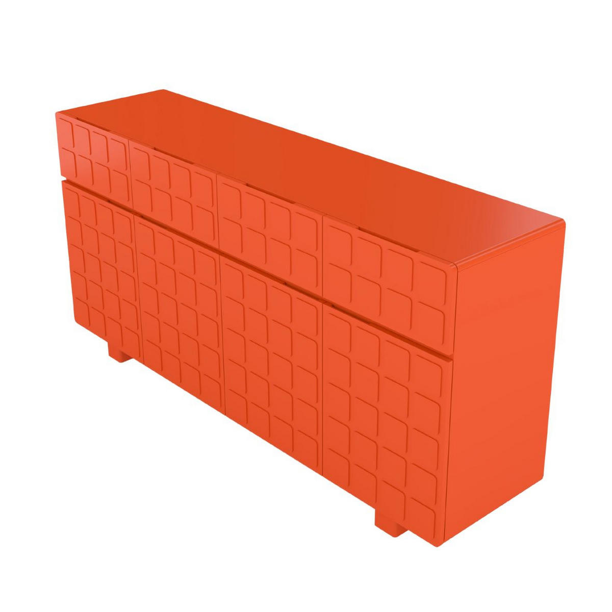 SIDEBOARD Cubo Long, Geometrische 3D Fronten, 169 cm, Orange - Orange, Holz/Holzwerkstoff (168.9/83.8/41.8cm) - Skandica