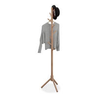GARDEROBENSTÄNDER - Hellbraun, Holz (43.5/173/37cm) - Relaxdays