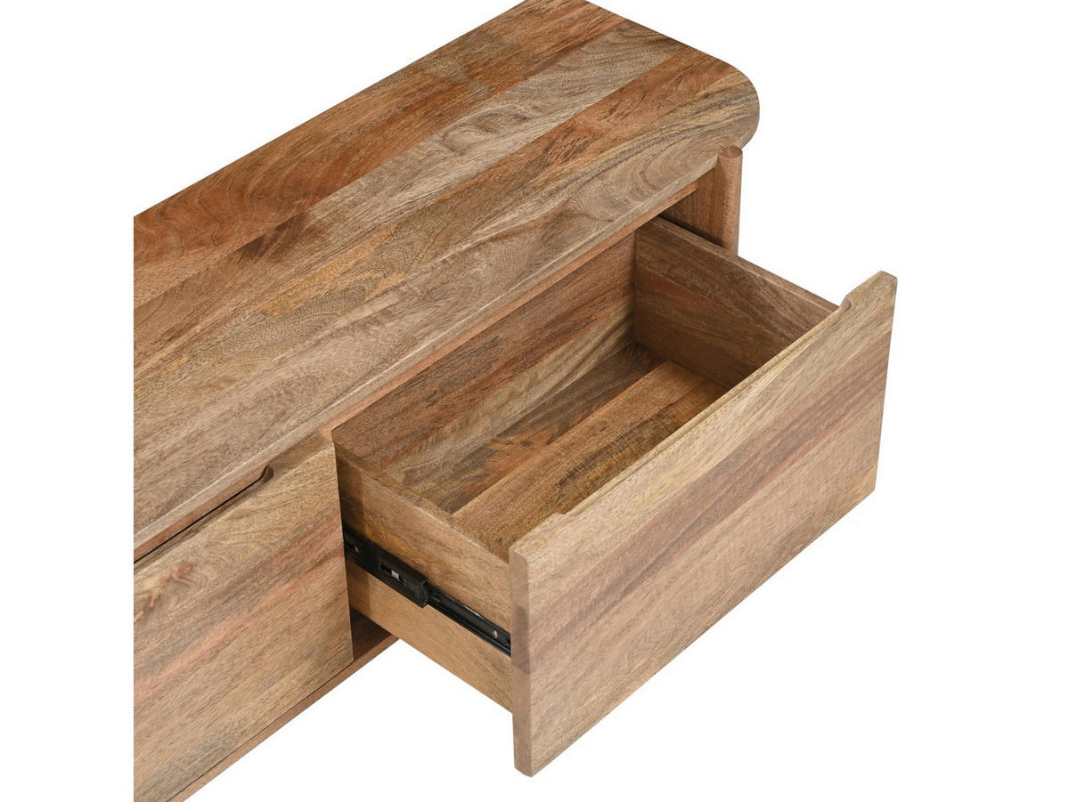 TV Board Jade Mangoholz 200 cm / 40 cm Natur - Naturfarben, Holz (200/35/40cm) - Villa Möbel