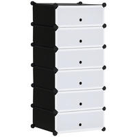 SCHUHSCHRANK Weiß 6 Fächer 49/36,5/108 cm - Weiß, Kunststoff (49/108/36.5cm) - PANGIVO