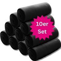 FLEECEDECKE 10er Set schwarz 130/160 cm Kettelrand Anti-Pilling - Schwarz, Textil (130/160cm) - wometo