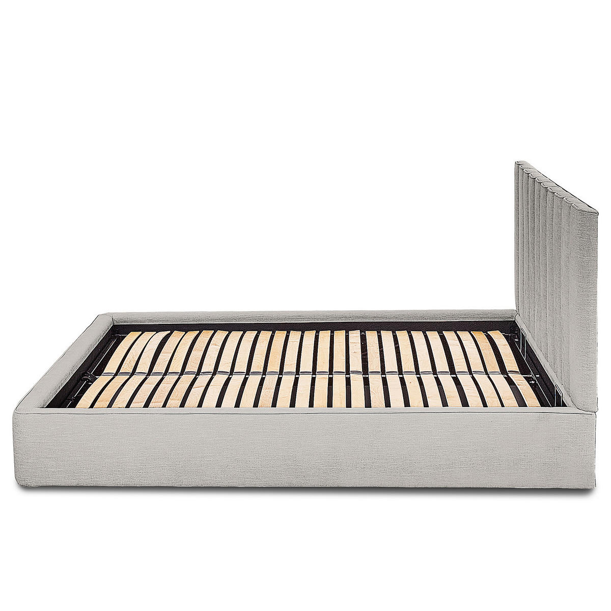 POLSTERBETT - Hellgrau, Textil (180/200cm) - home24