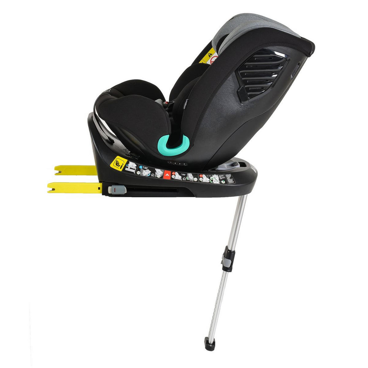 KINDERSITZ i-Protect i-Size grau (40-150cm) Gruppe 0+/1/2/3 Stützfuß Isofix - Grau, Kunststoff (45/60/53cm) - Cangaroo