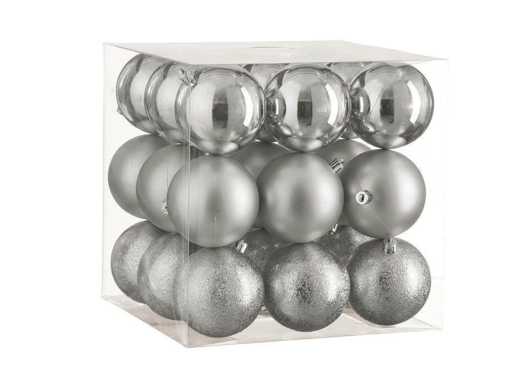 Laalu Weihnachtsbaumschmuck-Set Silber 40x40x40 cm