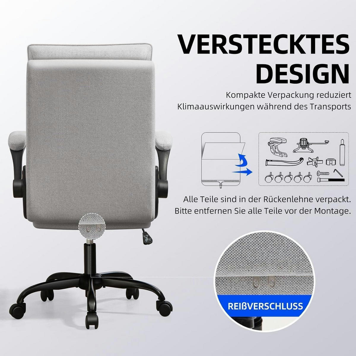 BÜROSTUHL Ergonomisch Stoff Grau - Grau, Textil (67.5/118/65cm)