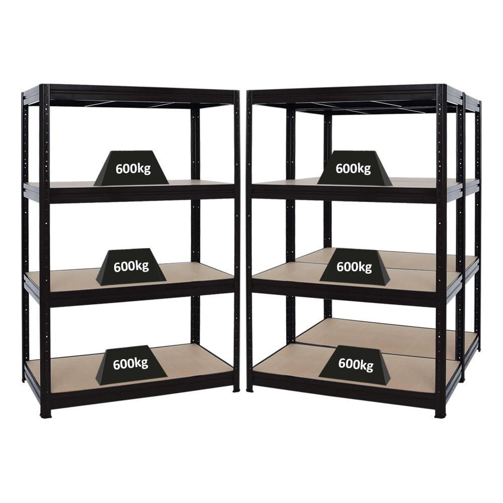 SCHWERLASTREGAL Dino 3er-Set mit 3x 180x120x60 cm Fachlast 600 kg Schwarz - Schwarz, Metall (360/180/60cm) - PROREGAL