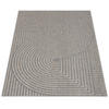 OUTDOOR Teppich Unifarben Spiralmuster Balkon, Terrasse schmutzabweisend Grau Rechteckig 160x230 - Grau, Textil (160/230cm) - KADIMA DESIGN
