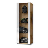 VITRINE TIVOLI, Eiche Wotan + Weiß - Eiche Wotan/Weiß, Glas/Holzwerkstoff (55/159/35cm) - Komodee