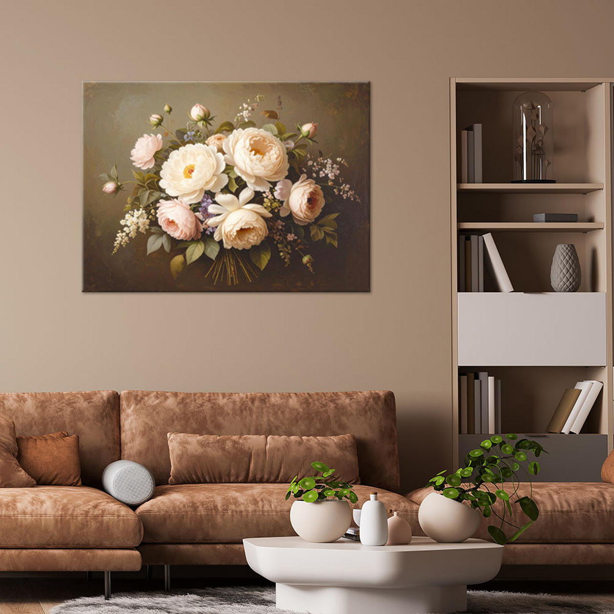 LEINWANDBILD Blumen 30x20cm - Braun, Textil (30/20cm) - Feeby