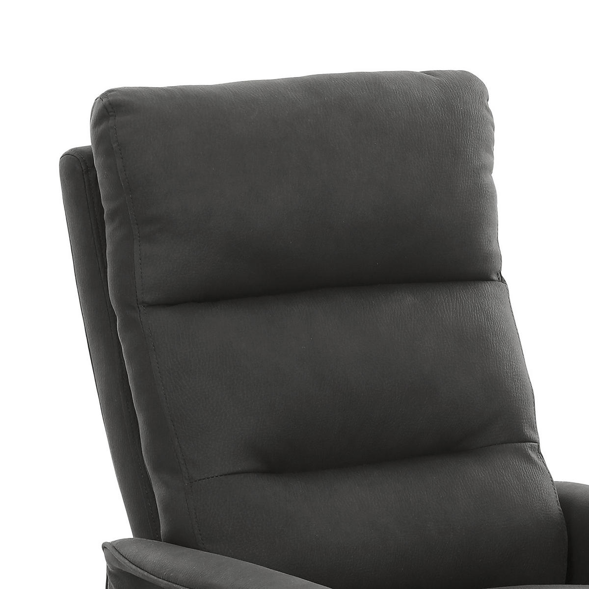FERNSEHSESSEL - Mit Aufstehhilfe - Microfaser - Anthrazit - Anthrazit/Schwarz, Textil/Metall (67/102/87cm) - home24