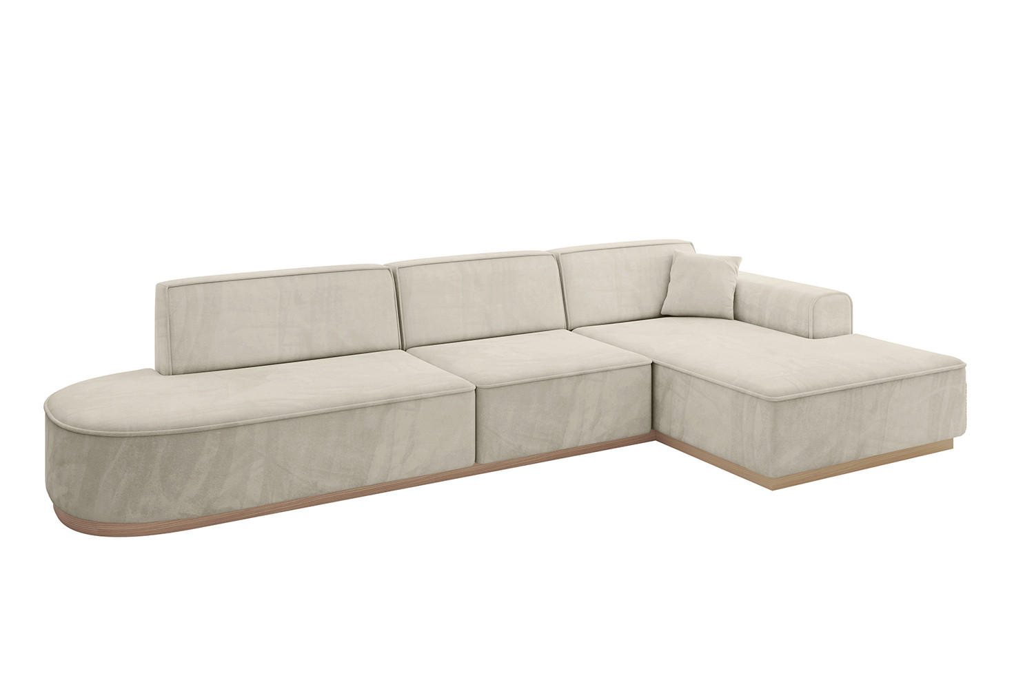 ECKSOFA Ottomane Rechts IREA-L2 - 328x171x83 cm Dunkelgrau - Ecru, Holzwerkstoff/Textil (171/328cm) - ALTDECOR
