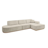 ECKSOFA Ottomane Rechts IREA-L2 - 328x171x83 cm Dunkelgrau - Ecru, Holzwerkstoff/Textil (171/328cm) - ALTDECOR