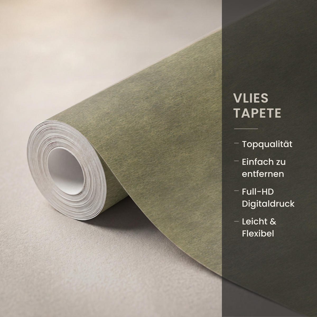TAPETE - Textur - Abstrakt - Grün - 450x240 cm - Olivgrün, Papier (450/240cm) - OnlyWow