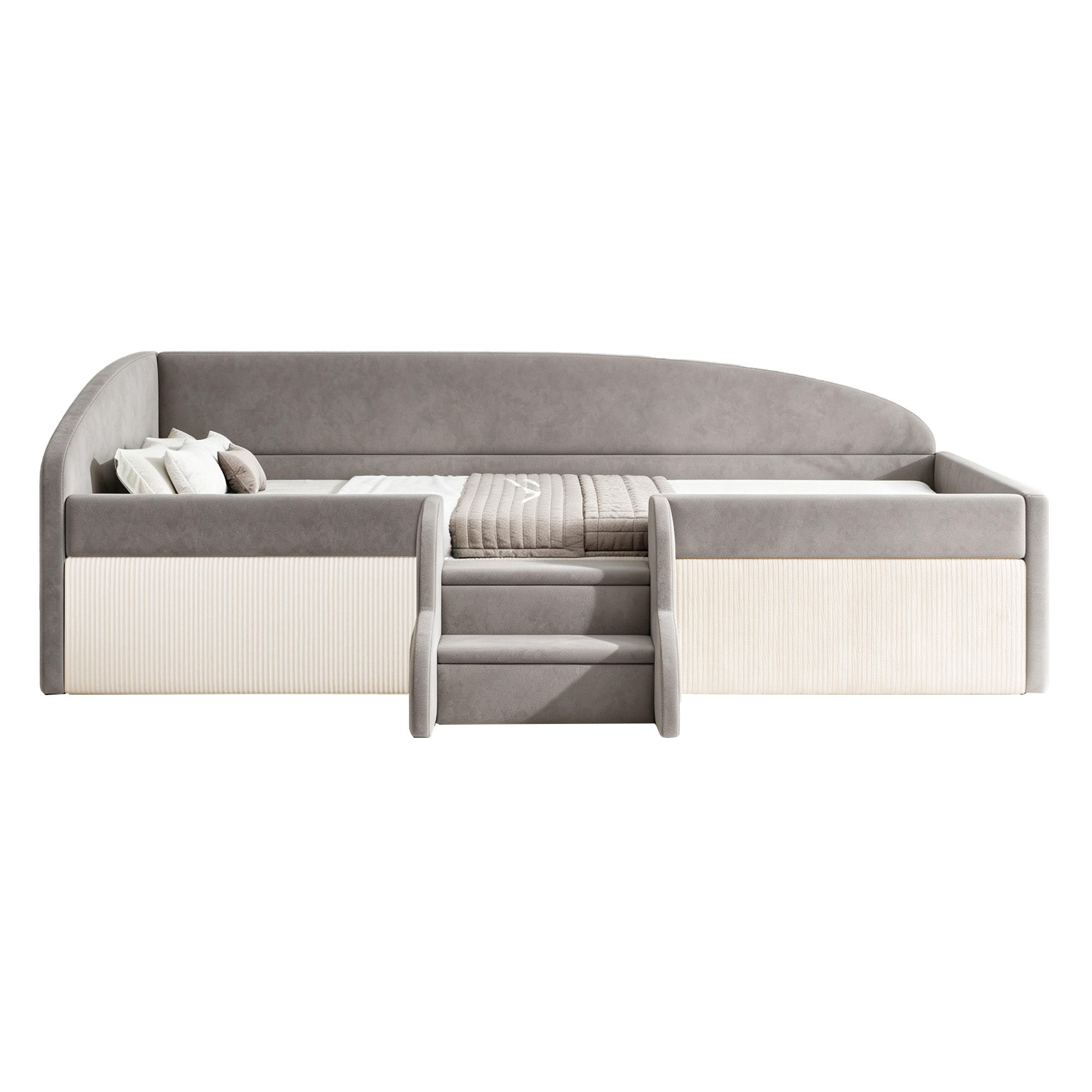 KINDERBETT 90/190 cm Grau - Grau, Textil