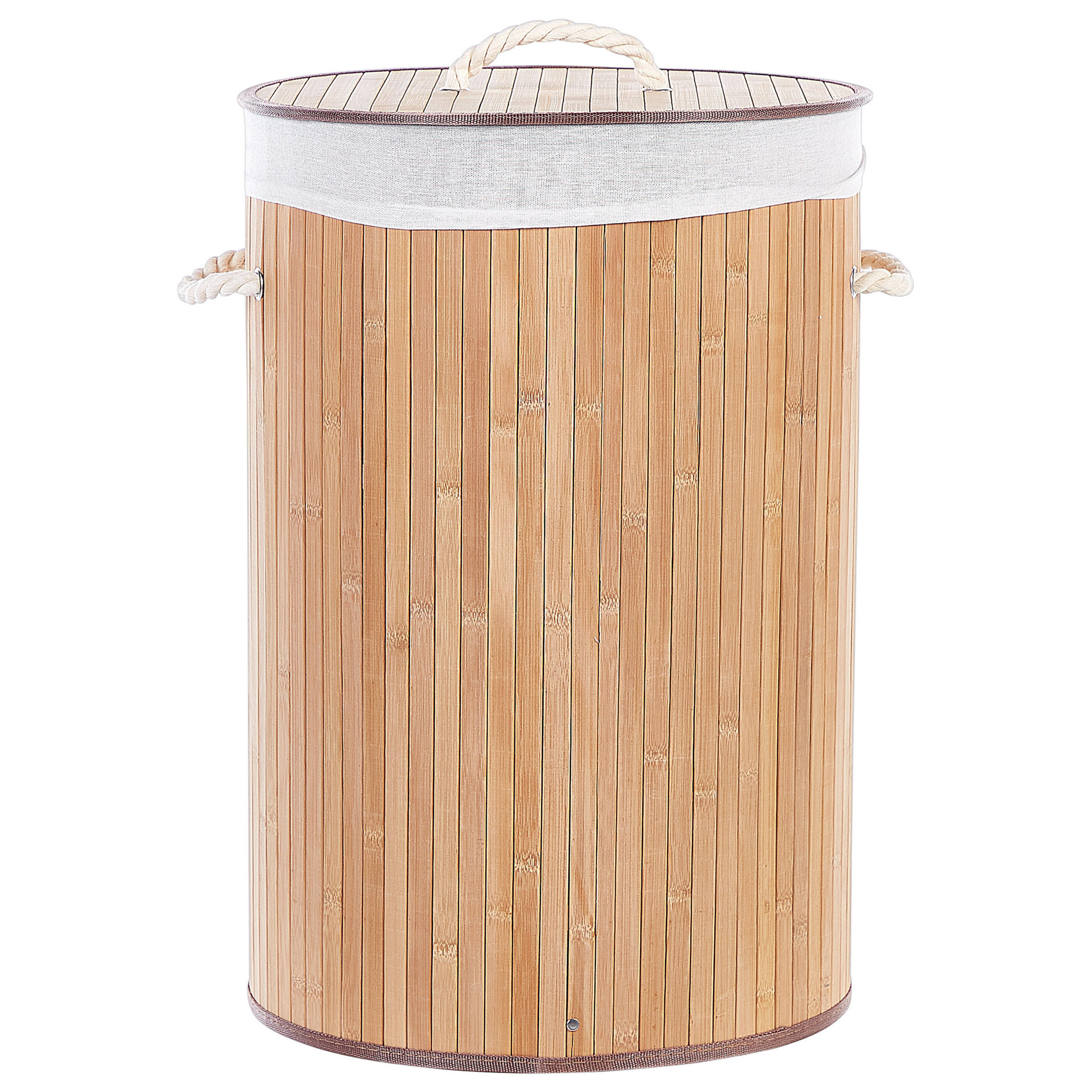 KORB Heller Holzfarbton Sannar - Hellbraun/Weiß, Holz (40/60/40cm) - Beliani
