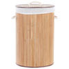 KORB Heller Holzfarbton Sannar - Hellbraun/Weiß, Holz (40/60/40cm) - Beliani