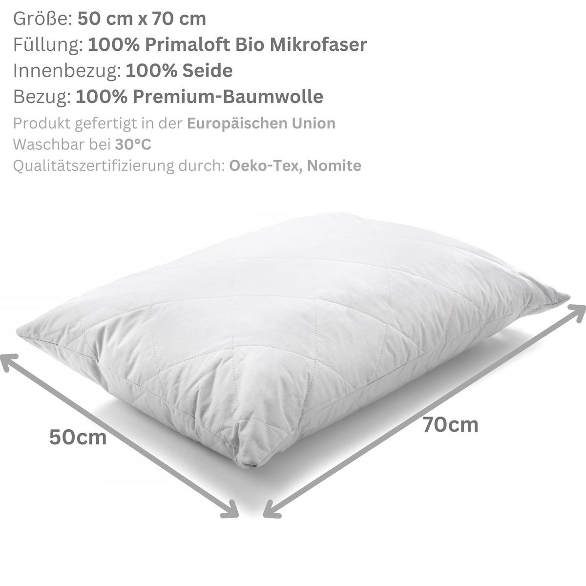 KISSEN LUXURY SILK BEDDING, Seide - Weiß, Textil (50/70cm) - WOODEK