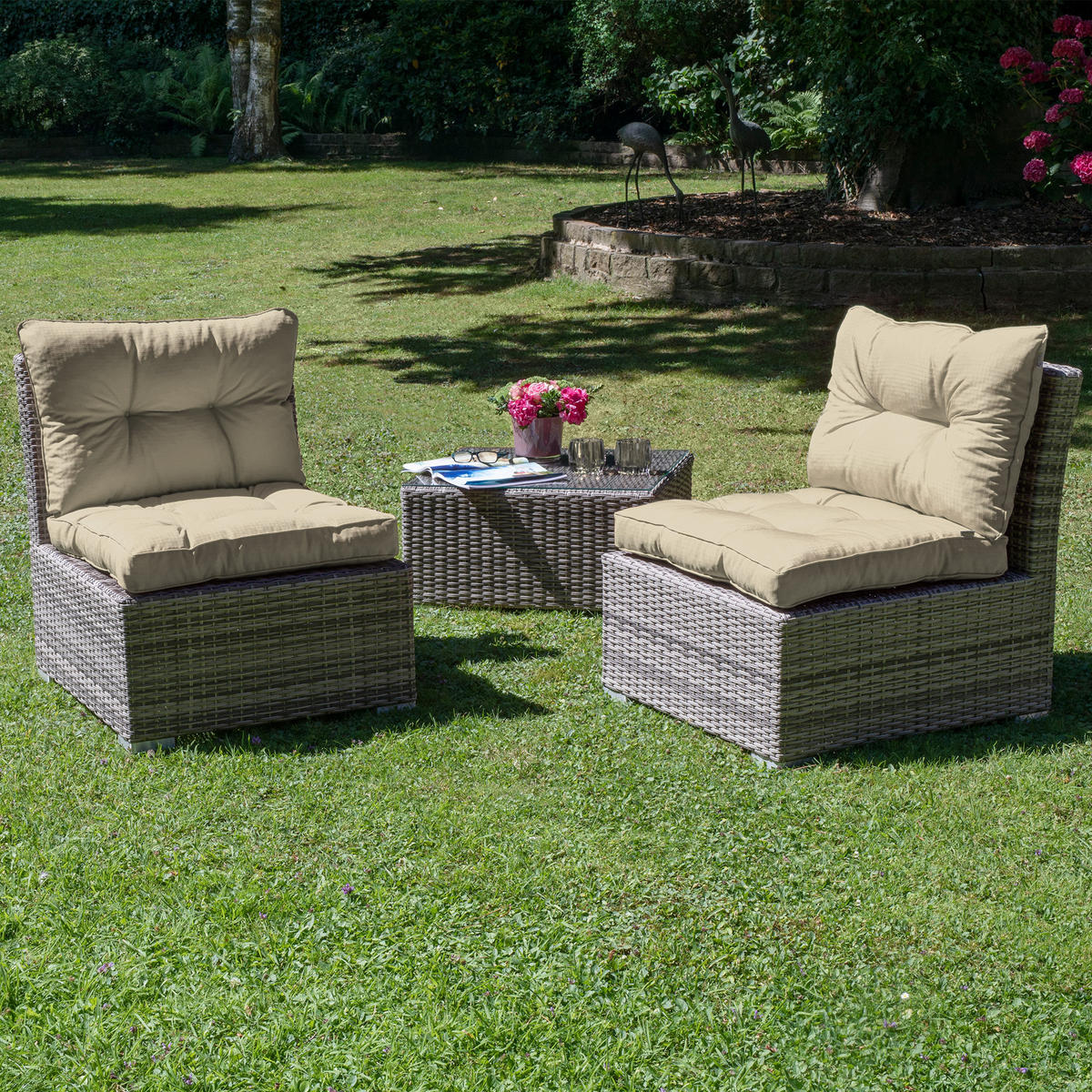 LOUNGEKISSEN Xluna Rücken 50/40/12 cm Natur - Naturfarben, Textil (50/40/12cm) - Beautissu 