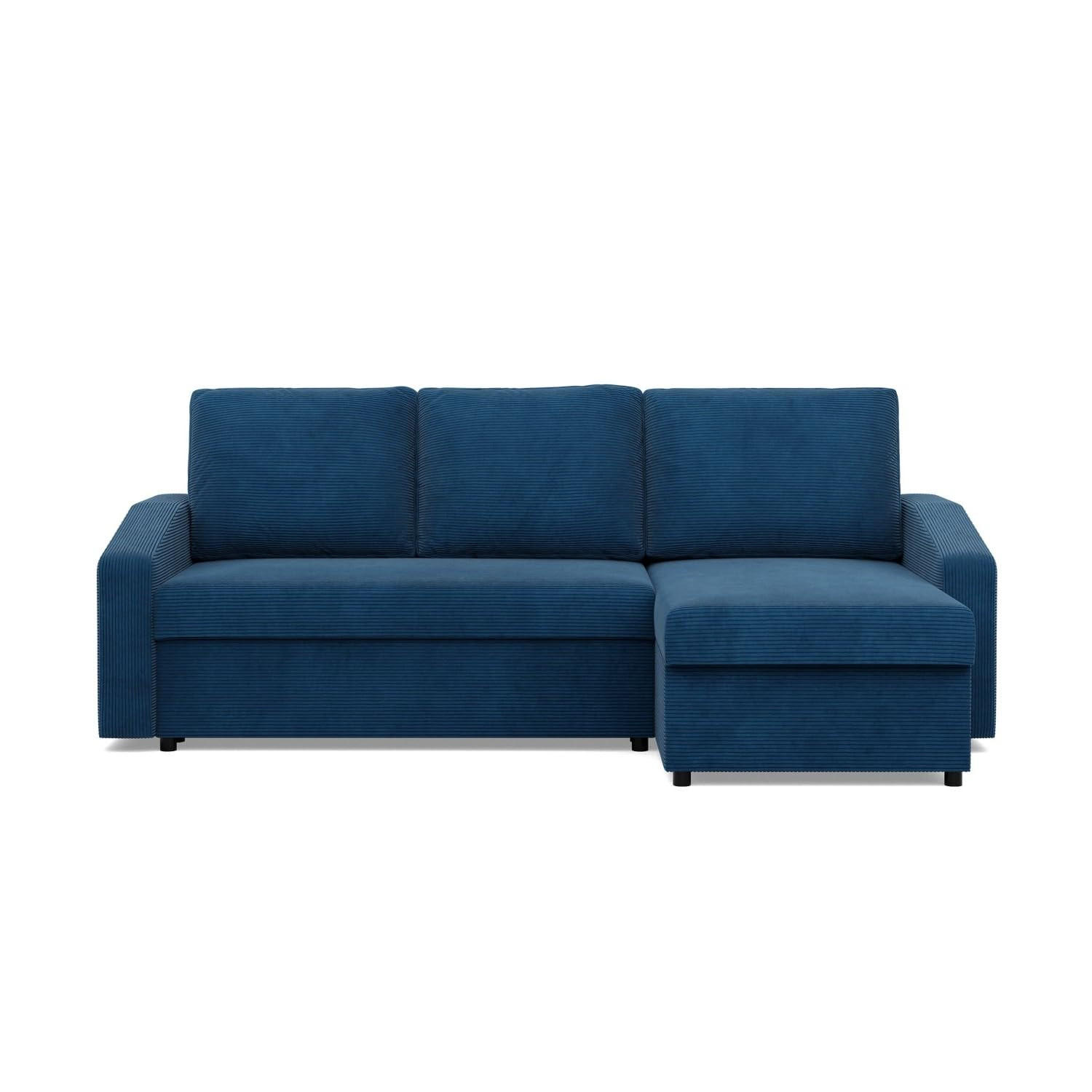ECKSOFA MIT SCHLAFFUNKTION NEO, Cord - Dunkelblau - Blau, Textil (231/140cm) - Mebligo