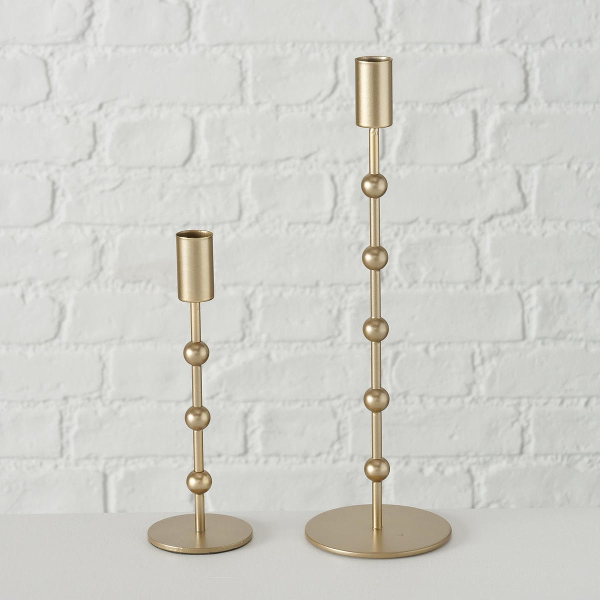 KERZENSTÄNDER Gold Kimberly 2er-Set - Goldfarben, Metall (9/30/9cm) - Boltze Home
