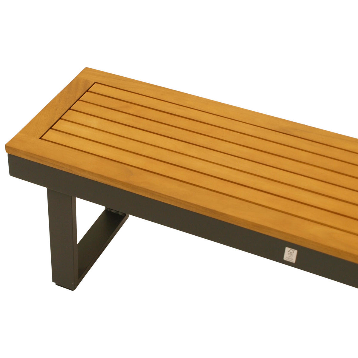 GARTENBANK Cheltenham 120x35x40cm, Gestell aus Aluminium + Sitzfläche Akazie BxTxH: 120x40x35 cm - Grau, Holz (120/35/40cm) - TPFGarden