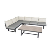 GARTENLOUNGE-SET Manhatten Aluminium, anthrazit höhenverstellbar, für 6 Personen - Grau, Kunststoff - Green Spirit