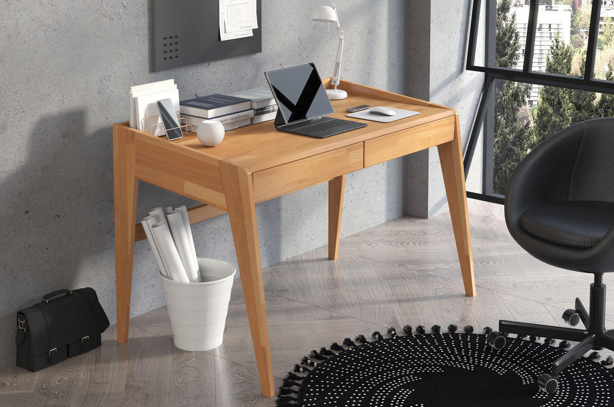 SCHREIBTISCH Lisa, 125/70/81 cm in Naturfarben, Buchenholz - Buchefarben, Holz/Buchenholz (70/125/81cm) - Visby