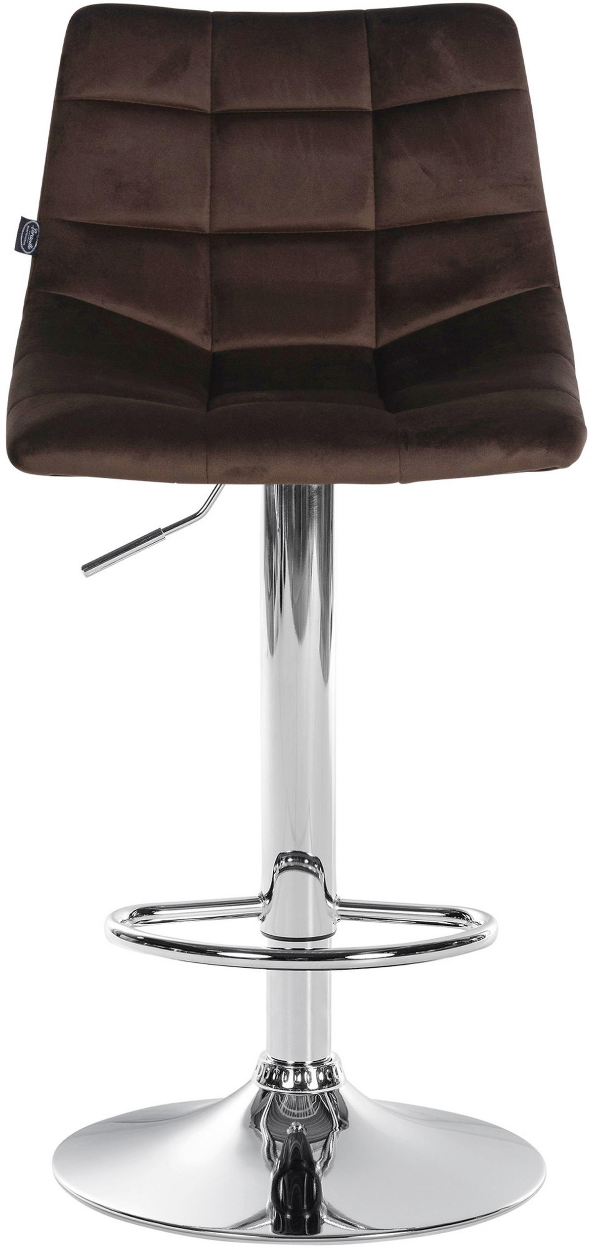 BARHOCKER James Samt chrom braun - Chromfarben/Braun, Textil/Metall (43/108.5/46.5cm) - TPFLiving