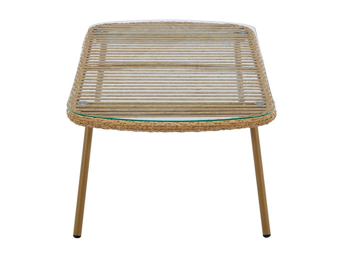 GARTENBEISTELLTISCH - 111 cmcm x 63 cmcm - Harz, Glas - Naturfarben Hell - LOUSINI - Naturfarben, Glas (63/111/39.5cm) - Vente-Unique