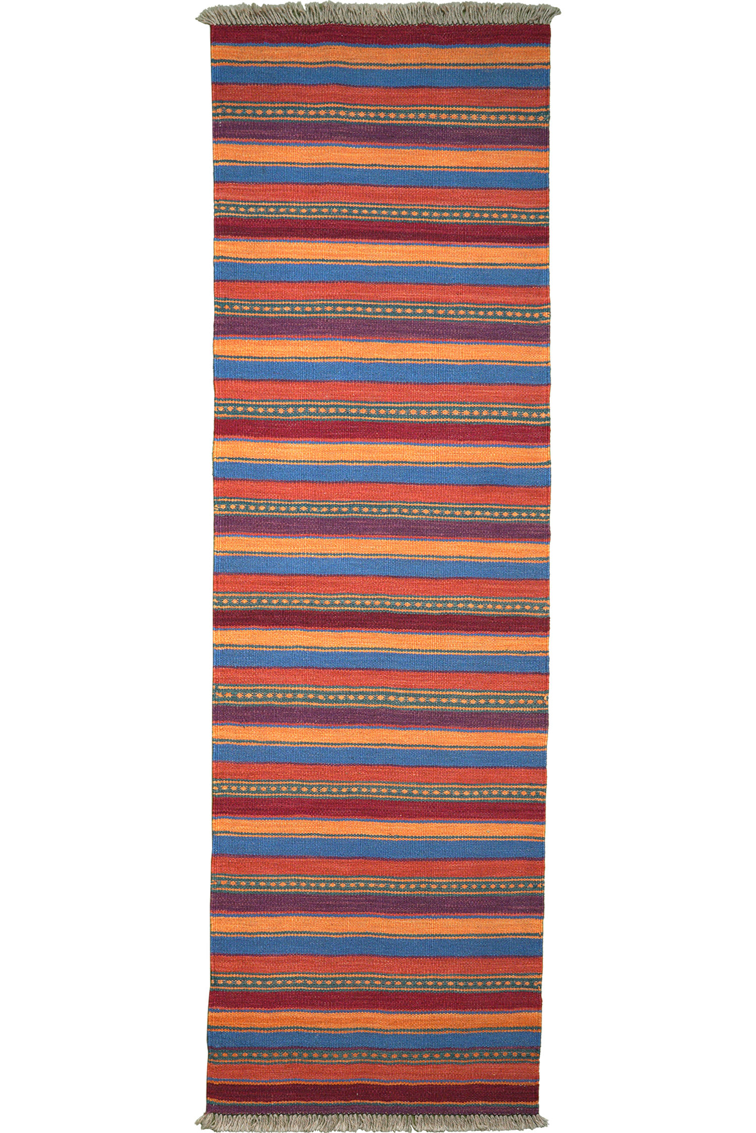 HANDWEBTEPPICH Kelim Gashgai Mehrfarbig 198/60 cm Schurwolle - Multicolor, Textil (60/198cm) - Looma
